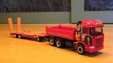 Herpa Modellauto 1:87 Scania R Kipper mit Tiefladeanhänger " Desperado " !!!
