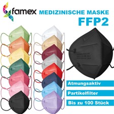 FFP2 Maske Atemschutz Mundschutz 4D | 1 - 100 Stück | Bunt Schwarz Weiß CE