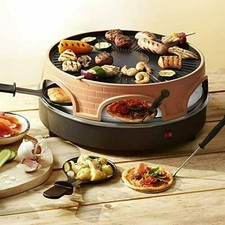 MaxxHome Mini Raclette & Pizzaofen Elektrisch Pizza und Grillmaschine für 6 Pers