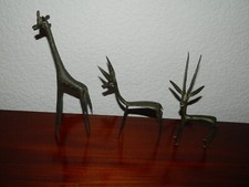 Drei afrikanische Bronze Tierskulptur Safari Wildlife Geschenk