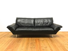 Rolf Benz Sofa Dreisitzer Leder Couch Schwarz