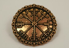 Brosche Wikinger Kompass Fibel Bronzeschmuck Wikingerschmuck Wikingerkompass PIN