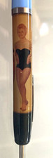 Pinup Erotika Strip Schwimmkugelschreiber Vintage 50er Floaty Pen hellblau Nude