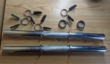 2 Kurzhantelstangen 45cm Hantel 30/31mm Klemmverschluss Federverschlüssen lang