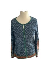 Gudrun Sjöden * Strickjacke * Blau-Bunt * Gr.M * 74% Baumwolle+26% Leinen * TOP