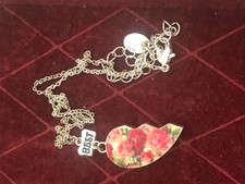 Vintage Schmuck, Silber farbene Kette mit Anhänger ca.3 ×1,5 cm Nachlass..