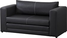 Askeby 2er Bettsofa Kunstleder schwarz 