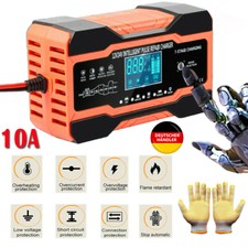 10A 12V/24V KFZ Batterie Ladegerät Intelligente Auto Impuls Reparatur AGM/GEL DE