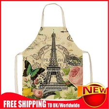 Eiffelturm Druck Schürze Leinen wasserdicht Kochlätzchen ärmellose Küchengeräte