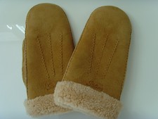 STETSON cognac-braun Lammfell-Handschuhe Gr. M Fäustlinge 100 % Echtleder