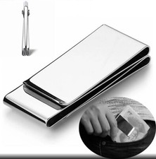 GELDKLAMMER EDELSTAHL MONEY CLIP GELDCLIP SILBERFARBEN HOCHGLANZ 