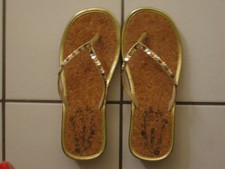 Korksandalen gold, Sandalen, rotgold oder bronze 38/39