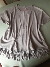 Bluse - Jacke - Cardigan - Weste Gr. 46 Wildlederoptik beige NEU Pure Fashion
