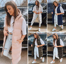 Steppweste Mit Kapuze Lange Weste Bodywarmer Zipp Damen DSTREET S-XL MIX DS01