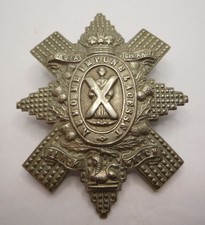 SCHWARZE UHR ROYAL HIGHLANDERS VIKTORIANISCHES ECHTES KAPPENABZEICHEN