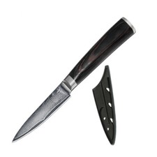 Kleines Damast Küchenmesser, 67 Schichten VG10, Pakka Echtholzgriff, Obstmesser