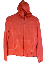 Mädchen Jacke Gr S - Orange mit Kapuze Gut Erhalten