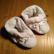 Baby Schuhe Schühchen Taufe warm weiß  0-6 Monate (12,