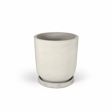 Collection Blumentopf Pflanzentopf Blumenkübel mit Untersetzer M Ø26x27 hellgrau
