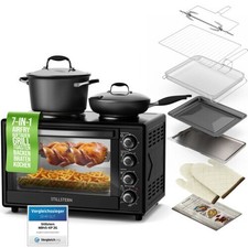45L Minibackofen mit Kochplatten und Umluft Mini Backofen Drehspieß