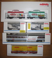 6x Waggon Märklin HO Neu OVP Hofbräu DHL Sondermodel Zeppelin Mitropa Suisse TOP