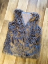 Damen Kunstfell Weste Warm Grau Sexy Onesize M L XL Neu Ungetragen XXX 