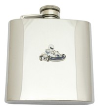 Go Kart Edelstahl Silber Hip Flask Freie Personalisierung 552