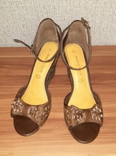 Marco Tozzi Damen Sandalen Sandaletten Echtleder braun, Gr 39