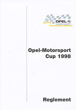 Opel Motorsport Cup Reglement Prospekt 1998 brochure racing Rennsport