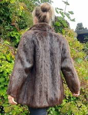 Pelzjacke dick Echt Gr. L M 40 42 vintage warm schick braun 