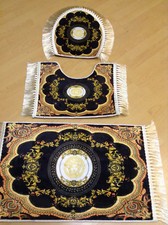 Medusa Barock 3tlg Badezimmer Set Badvorleger Deckelbezug WC Duschmatte Teppich
