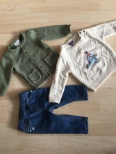 3 Teile: Gefütterte Jeans + 2 Pullover/Strickjacke Sergent Major Gr.12M / 74 neu