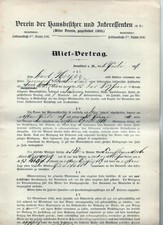 Antik alt Mietvertag Dokument Hausordnung Frankfurt Heyer Möser 1909