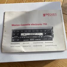 Autoradio Radio Anleitung Becker Mexico 755 Bedienungsanleitung Handbuch