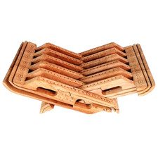 Usbekisch handgeschnitzt Holz Lauh zusammenklappbarer Buchständer Rest 8" Weihnachtsgeschenkidee