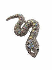 Brosche Schlange Multicolor XXL Strass auch als Anhänger verwendbar Modeschmuck 