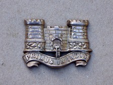 Offizierssilberfutterkappe Abzeichen des Dorsetshire Regiments um 1900, unvollständig