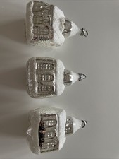 Weihnachtsschmuck Christbaumschmuck Kirche Silber Weiß Glas Lauscha Sammler