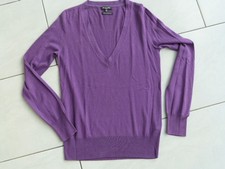 MASSIMO DUTTI,Pullover,Pulli,Langarm,V-Ausschnitt,Lila,Seide Kaschmir Cashmere