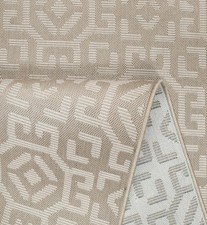  Wendeteppich 67x230 cm graphisch gemustert in und out door braun