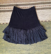 Capati Design Rock Midi Baumwoll-Samt 36 / 38 schwarz Spitze