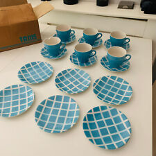 Vintage 1960s Tams (Staffordshire) Tee Tasse und Untertasse Set x 6 + Kuchen kleine Teller