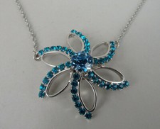 Neugablonz Anton Hübner Collier Blute Aquamarin Swarovski Elements (60544)