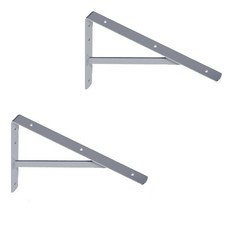 WOHNFREUDEN 2er Set Winkel für Waschtischplatten verzinkt 40x27 cm Wandwinkel