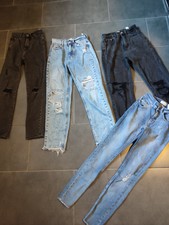 4 Mädchen/Damen Jeanshosen mit Risse/Löcher, Mom, Slim, Skinny Gr. 32, destroyed