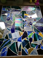 Klapptisch Tisch Metall Mosaik Glas Handarbeit