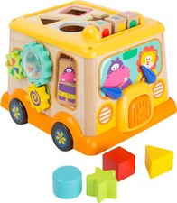 Motorikspiel Schulbus ab 12 Monate aus Holz für kleine Kinder Spielzeug