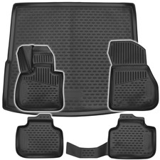 Gummi Kofferraumwanne Fußmatten Set für BMW X1 F48 Laderaumwanne Matten