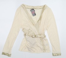 Blue Passion Damen Beige Wrap Bluse Größe 8