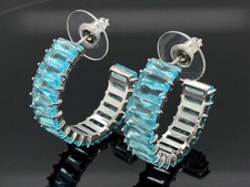 *SCHMUCKJAGD* CREOLEN RHODINIERT MIT ZIRKONIA